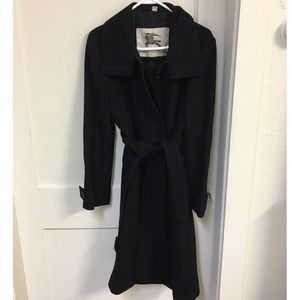 Burberry Black Wool Cashmere Belted Coat